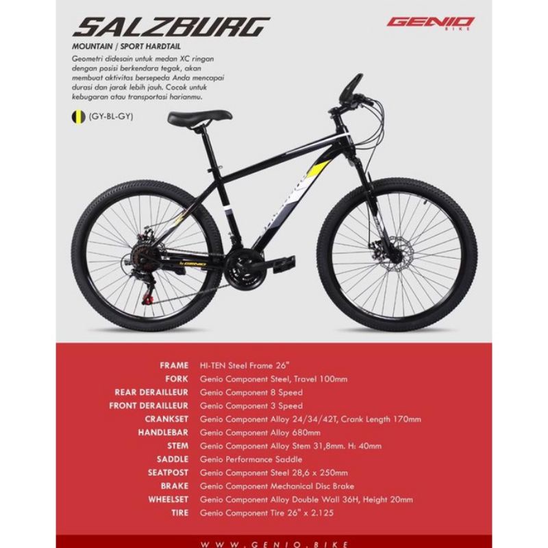 Sepeda Gunung MTB Genio Salzburg 26inch
