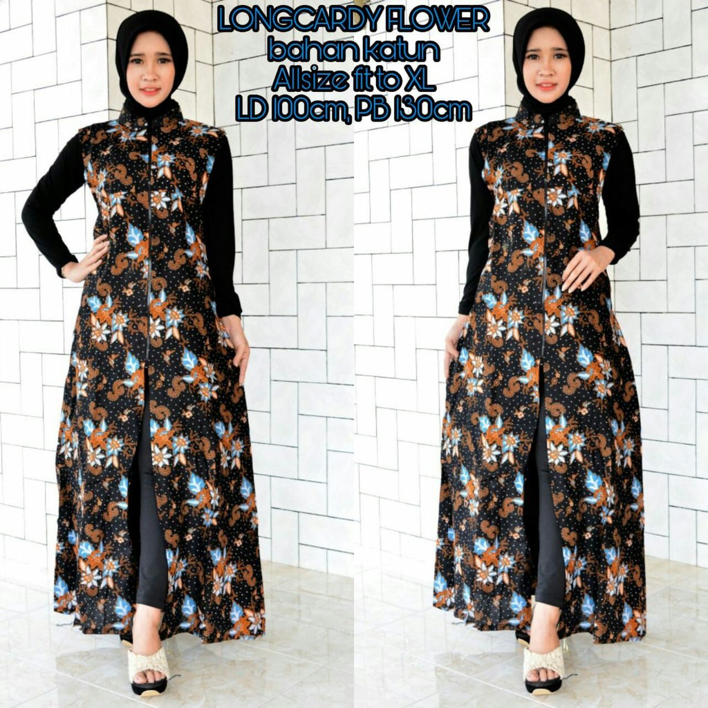 GROSIR BATIK LONGCARDI FLOWER