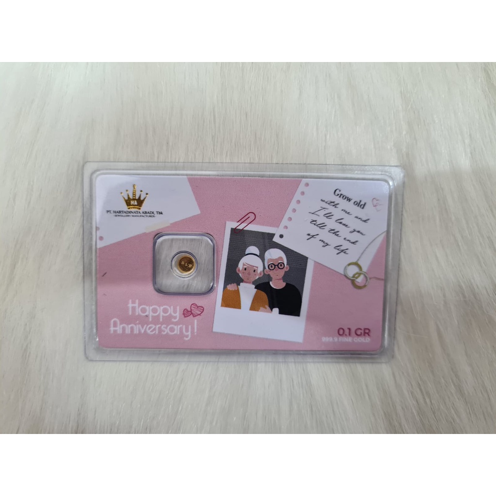 HADIAH GIFT MINI GOLD PT HARTADINATA EMAS LOGAM MULIA 99.99 TERMURAH MEDAN SERTIFIKAT 0.1 GR