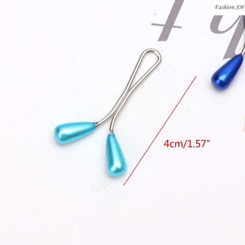 6pcs bros Pin Mutiara flat Warna Campur Gaya Turki Untuk Hijab M20018-6PCS