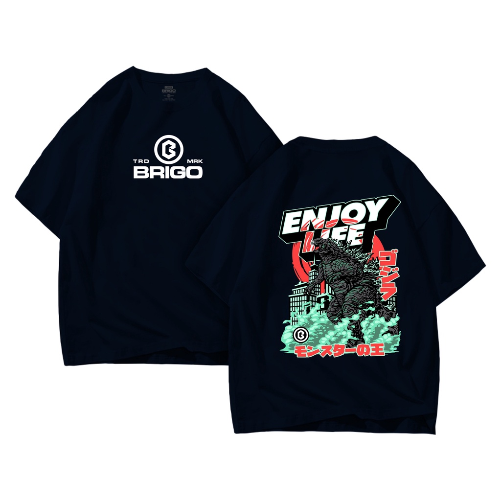 BRIGO Kaos Oversize ENJOY LIFE II Kaos Jumbo Size Pria &amp; Wanita II Kaos Oversize II Print DTF