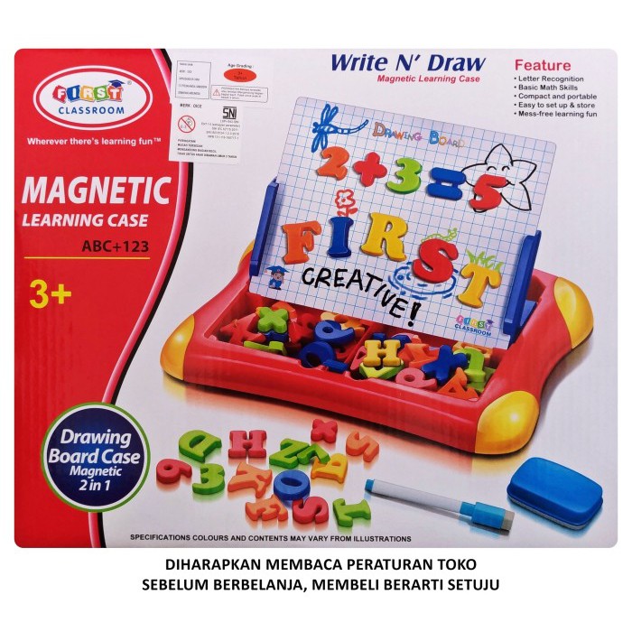 Magnetic Learning Case - Mainan Edukasi Anak Papan Tulis Magnetik 2in1 - Papan Tulis Magnet