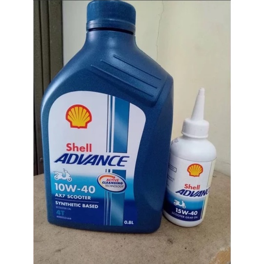 PAKET OLI MESIN GARDAN MOTOR MATIC SHELL AX7 800 ML 10W-30 ORIGINAL