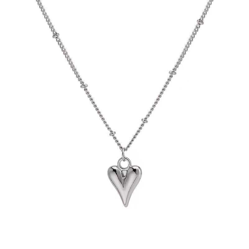 Gaya Korea cinta liontin kalung untuk wanita sederhana anggun trendi gaya dingin kalung kepribadian