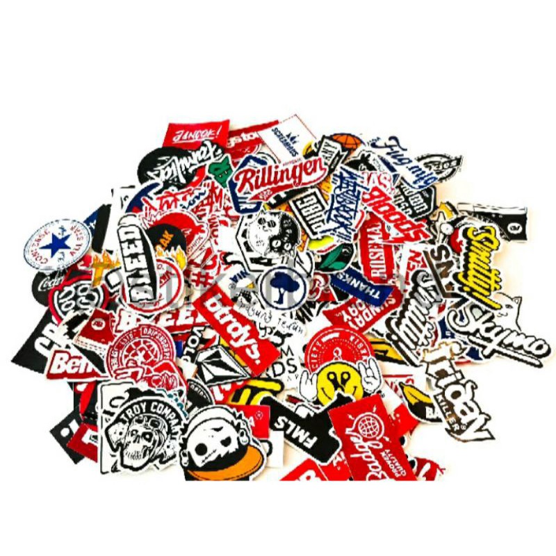 

Paket 100pcs stiker brand randomm