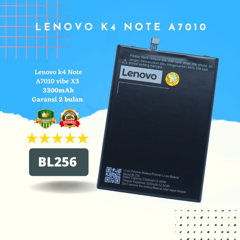 s, BATERAI BATRE LENOVO ORIGINAL k4 NOTE BL256