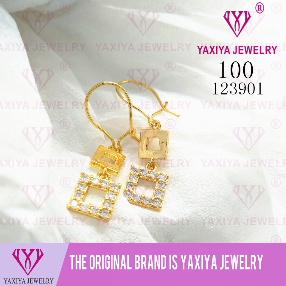 

Anting Emas Wanita Permata Zircon Perhiasan Lapis Emas 18K Yaxiya Jewelry 100