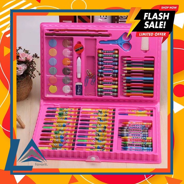 

Set Krayon Mewarnai Anak 86 in 1 Alat Mewarnai Anak Crayon Pensil Warna
