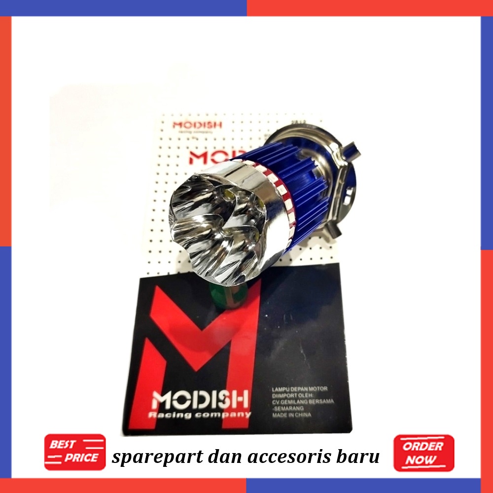 BOHLAM DEPAN CORONG 4 LED BLUE H4 2812 MODISHRACING AKSESORIS MOTOR