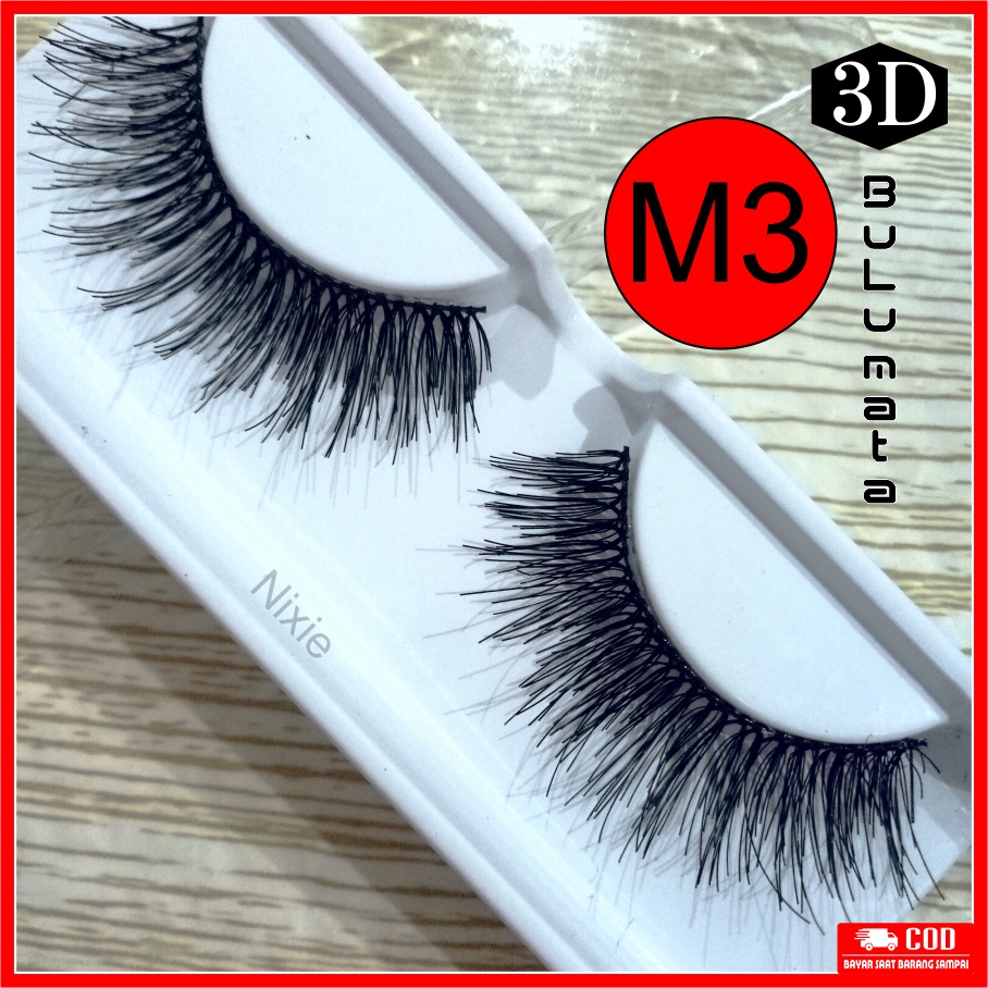 Bulu mata palsu 3D M3 Bulumata Human Hair Lembut Halus Fake Eyelash Premium Murah