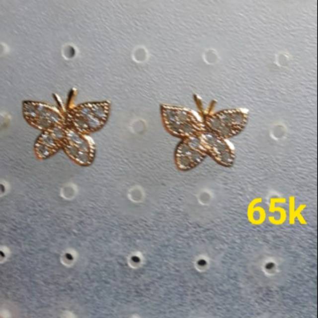 Anting Perak Lapis Emas 18karat