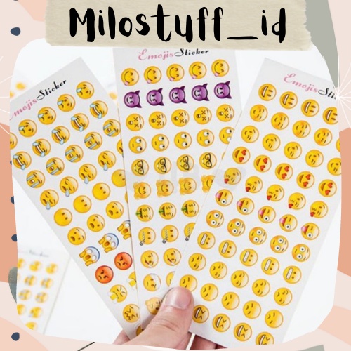 

[MILOSTUFF_ID] 12 Lembar Sticker Emoji Untuk Jurnal DIY Scrapbook--MS0291