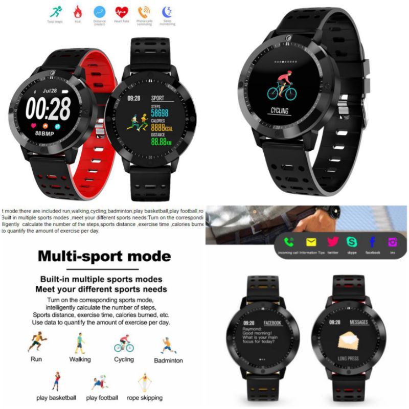 SENBONO Smartwatch Sporty Fitness Tracker Heartrate Monitor