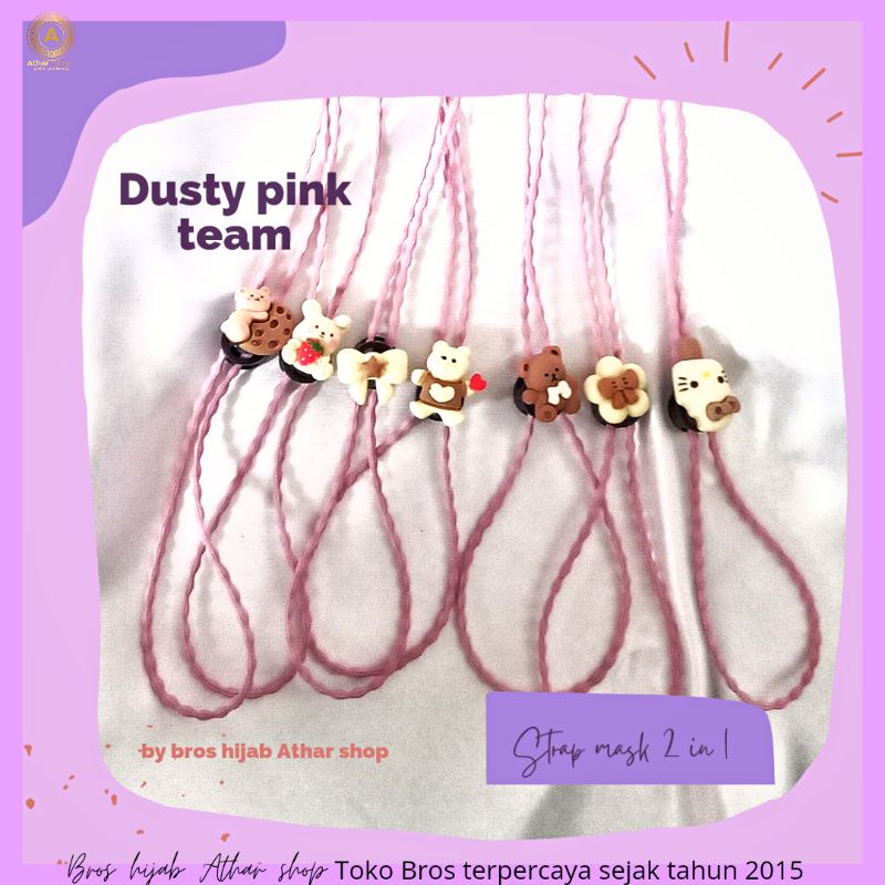 kalung masker konektor 2 in 1 strap mask karet serut boneka clay