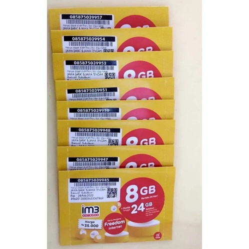 Perdana Indosat 8Gb Bonus 1Gb Full 24Jam