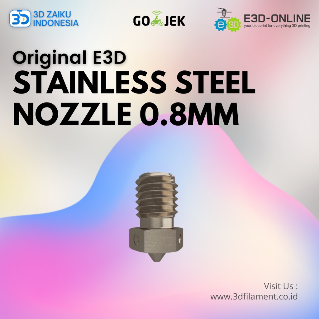 Original E3D V6 0.8 / 1.75 mm Stainless Steel Nozzle from UK