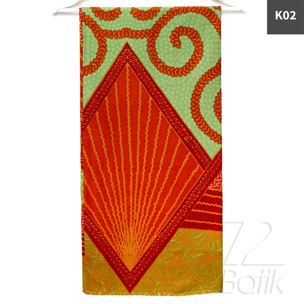 KAIN BATIK PREMIUM Bahan Katun Motif Tali Asri Warna Merah Orange 724485 Cap 72 Jarik Jarit Samping Kebat Panjang Batik Katun Modern Premium Bahan Seragam Batik Pernikahan Kantor Keluarga Murah Kamen Jadi Batik Bali Lembaran