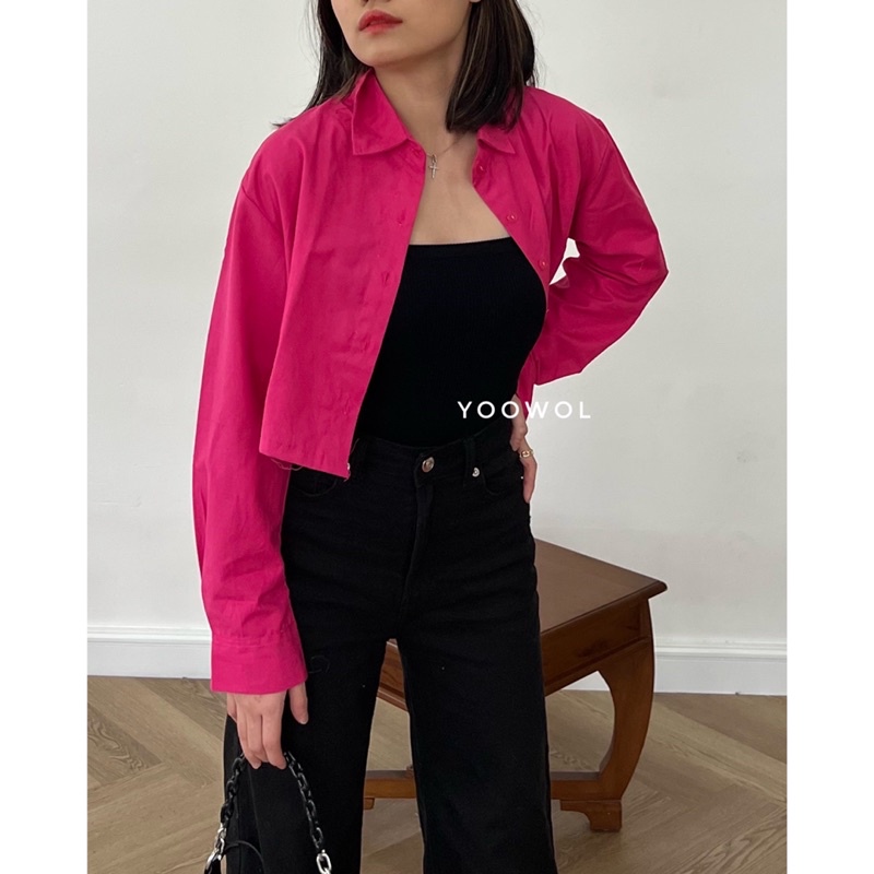 Yvone Crop Shirt/Kemeja Crop Wanita