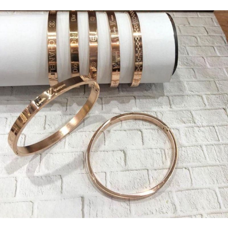 4s Grosir Solo || Gelang Titanium Rose Gold || Gelang Titanium Nagita Perhiasan Wanita Anti karat Lapis emas rose gold premium | Titanium Perhiasan Gelang Wanita