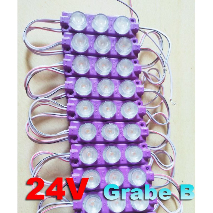 100pcs Grade B Led Modul 3030 3 Led 3 Watt Type 7520 24V - Ungu Ice Blue