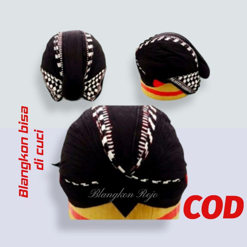 Blangkon Cuci  Jogya Motif Keris/Garuda Bahan Katun Dewasa