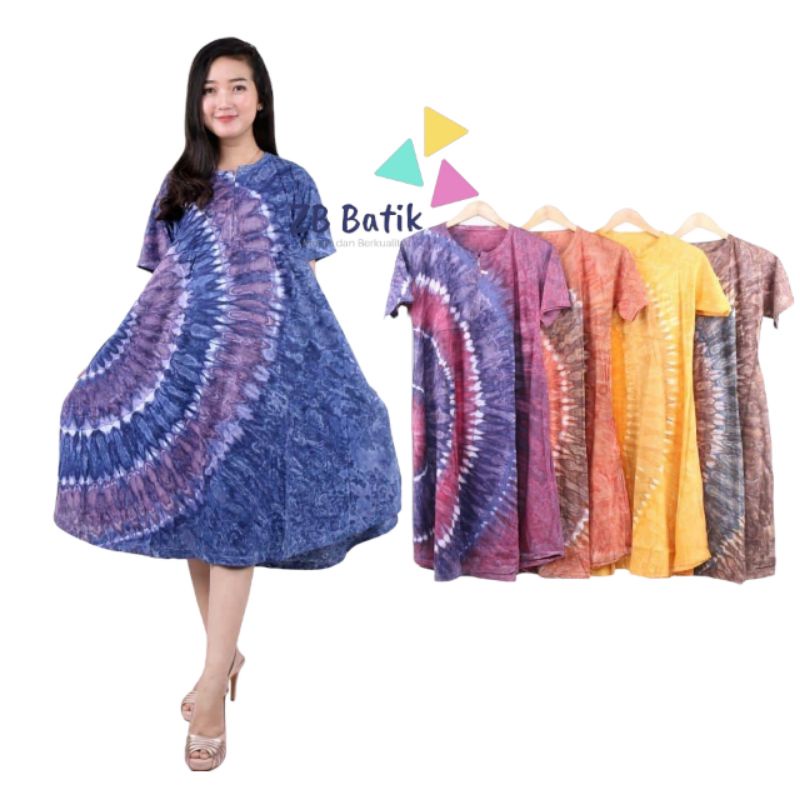 Daster Kaos Payung Abstrak Jumbo Motif C Model Resleitng Depan Busui Terbaru Murah