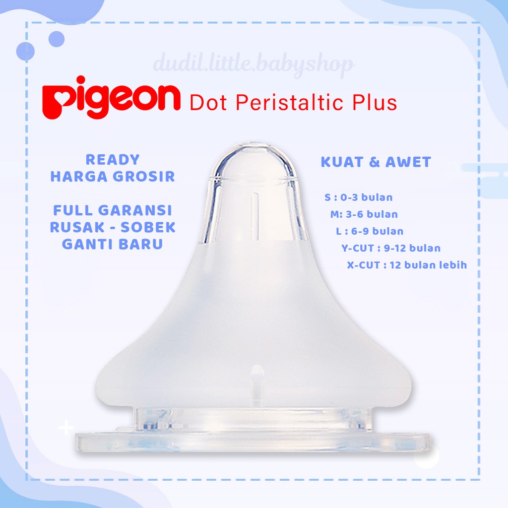 DOT UNTUK PIGEON PERISTALTIC PLUS WIDE NECK NIPPLE OEM