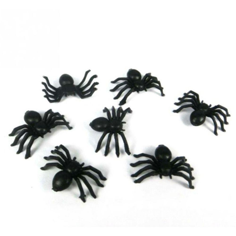 QUINTON Spider Palsu Mini 100PCS/lot Luminous Dekorasi Plastik Ulang Tahun Halloween Prank Props