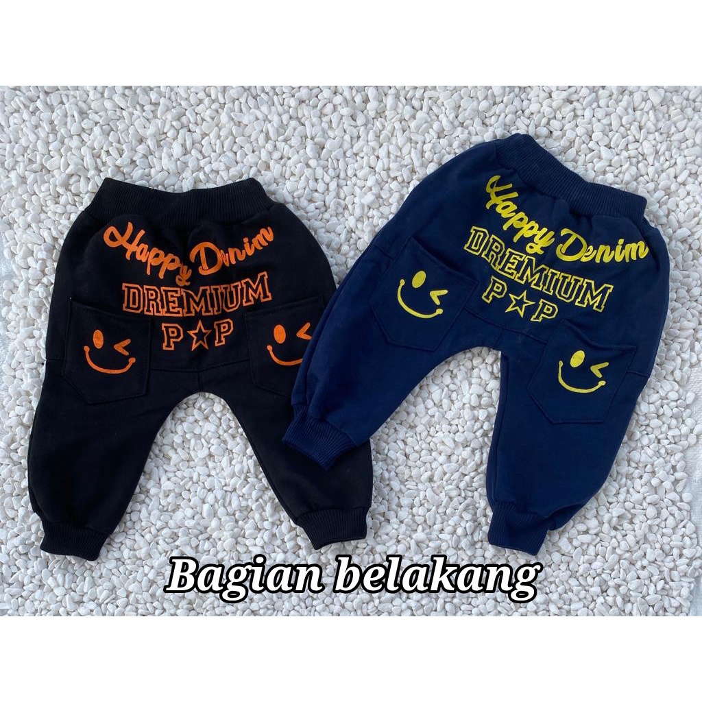 celana joger/training anak motif smile lucu murah fashion S,M,L