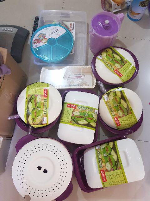 Claris 2701 Tempat Kotak Makan Lunch Box Plastik Bulat Dengan Sekat Round Food Saver