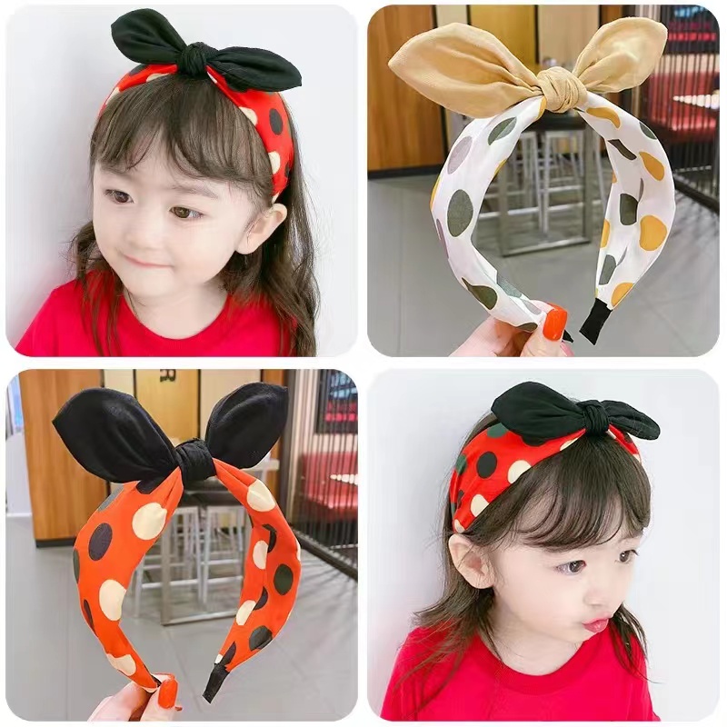 (Hello Girl)B19 Bando Anak Model Simpul Motif Strawbery Gaya Korea Import