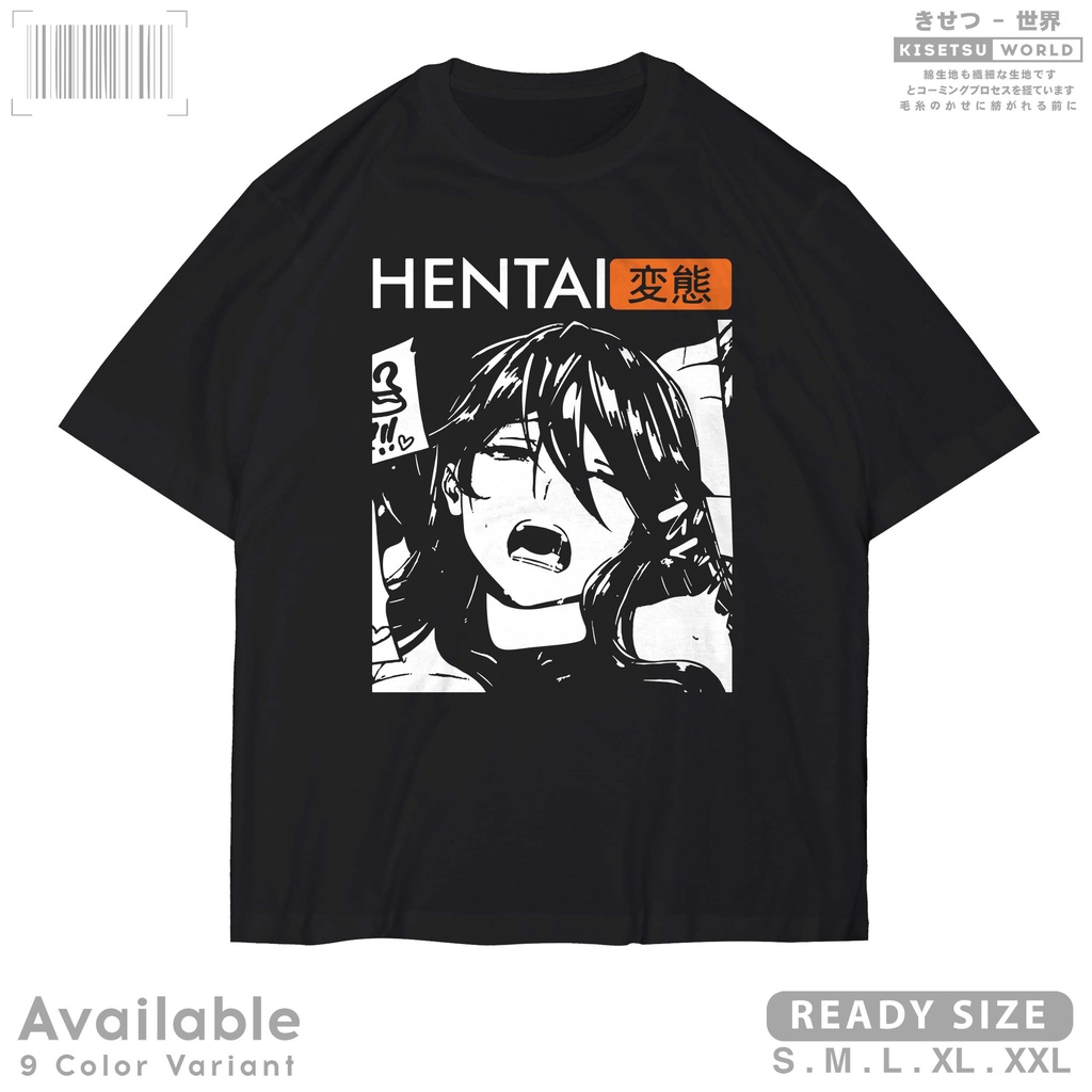Kisetsu - HENTAI HUB / Kaos Distro Katakana Jepang Wibu Otaku Japanese Anime Manga Tshirt / 6137
