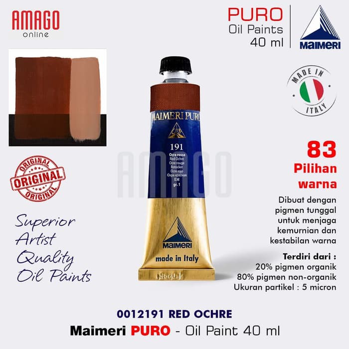 MAIMERI PURO - OIL PAINT - RED OCHRE - 40ML - M0012191