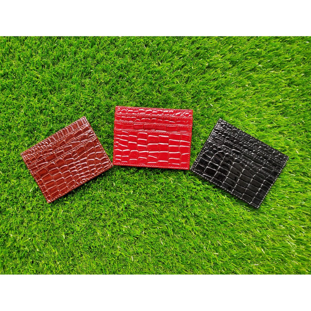 Card Holder Mini Kulit Buaya Motif Crocodile 6 Slot - Elegan, Premium, dan Stylish