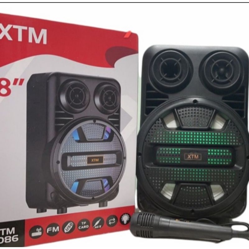 Speaker Bluetooth XTM-5086 8 Inch Plus Mic Karaoke // Salon Aktif Terbaru