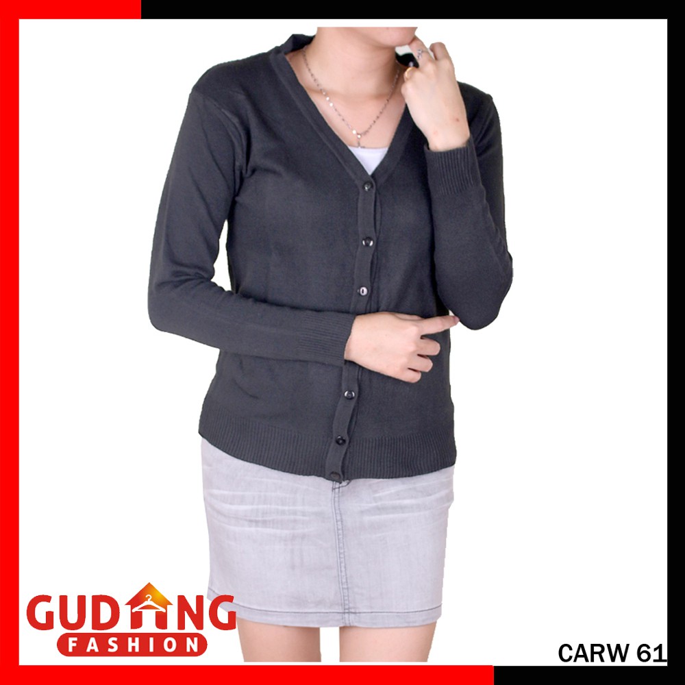 Cardigan Rajut Polos Lengan Panjang Wanita - CARW 61