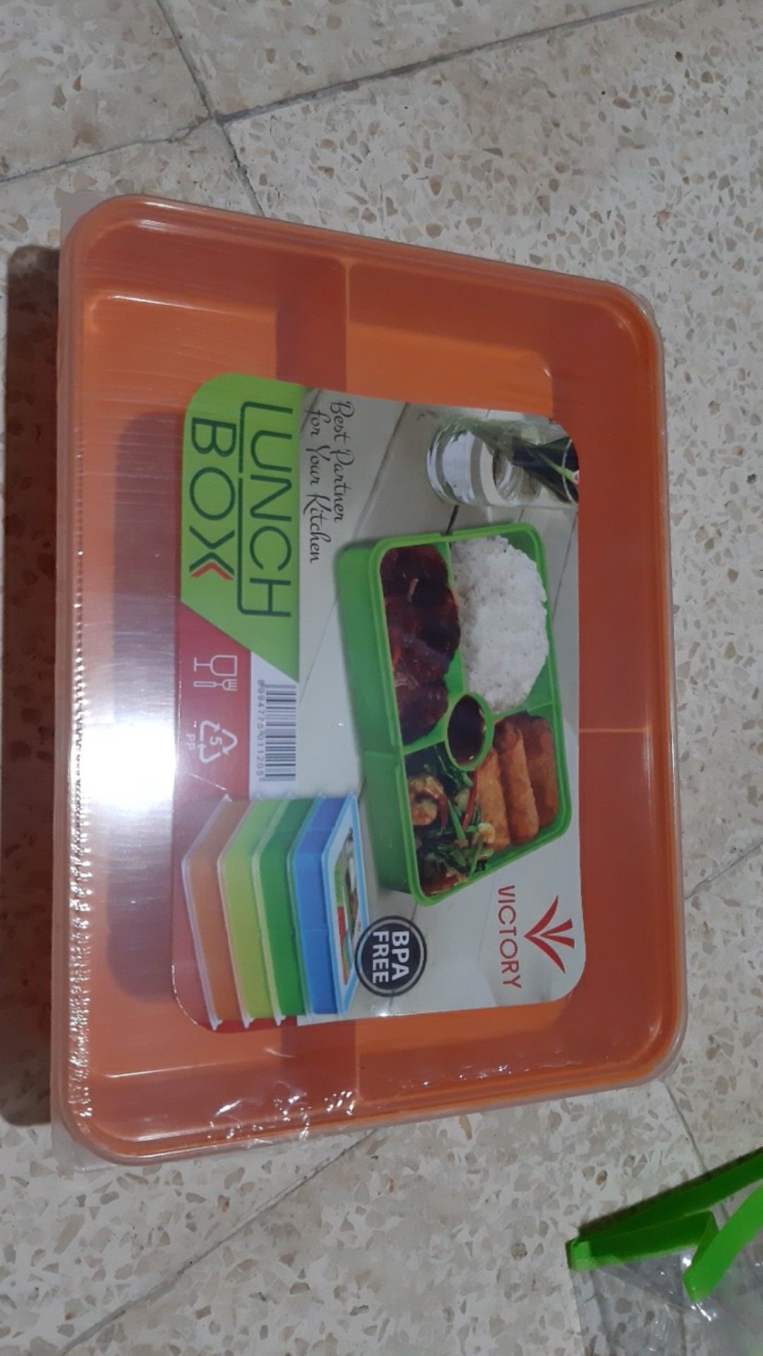 Kotak Makan Catering - Victory Lunch Box 5 Sekat - Orange