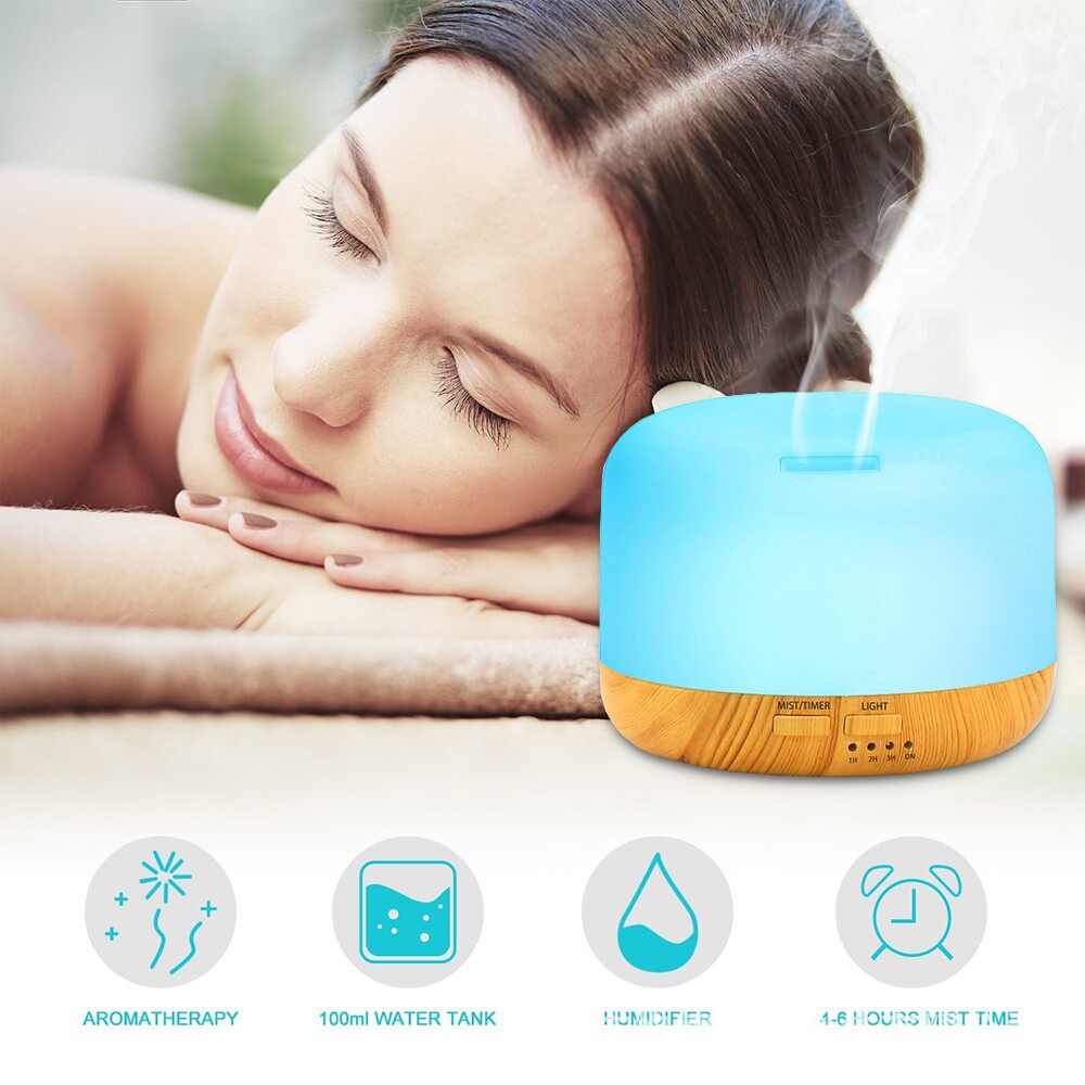 Humidifier Air 300ML Aromaterapi Difuser Model Alas Dengan Remote (TIDAK FREE OIL)