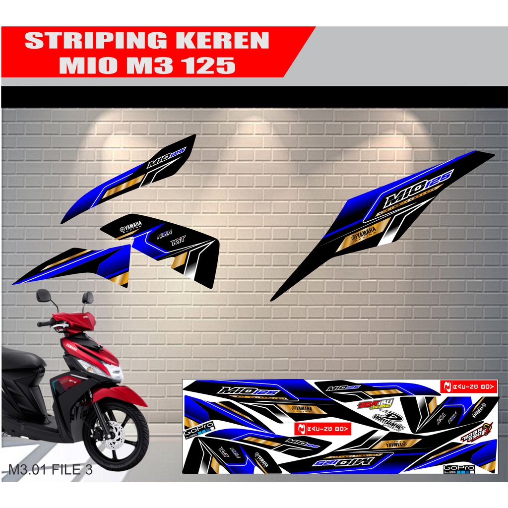 striping stiker yamaha mio m3 125