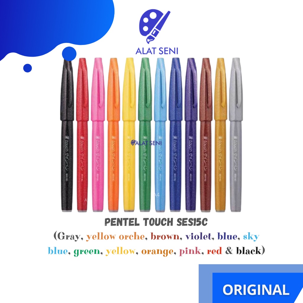 

Pentel Touch Brush Sign Pen / Color Brush Pen / Pena Kuas Warna