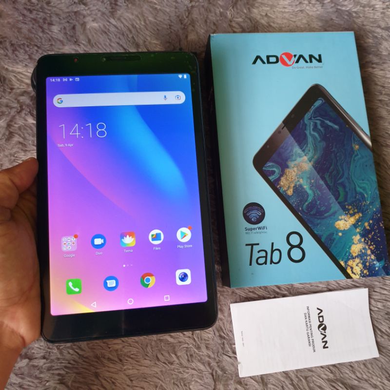 Tablet Advan Tab 8 8inch ram 3gb internal 16gb 3/16 second berkualitas