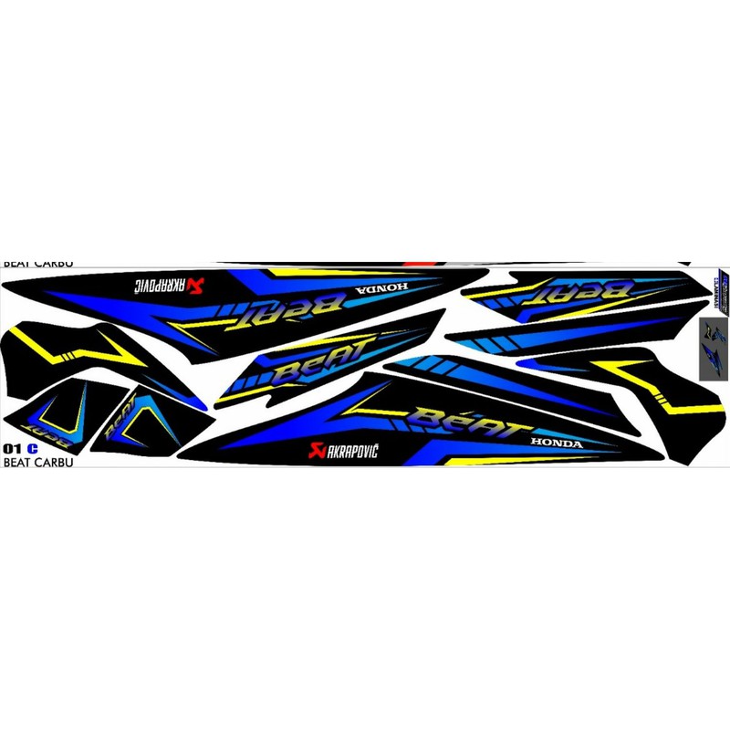 (BISA COD) STIKER STRIPING MOTOR BEAT KARBU Variasi Scotlite Sticker Skotlet Motor