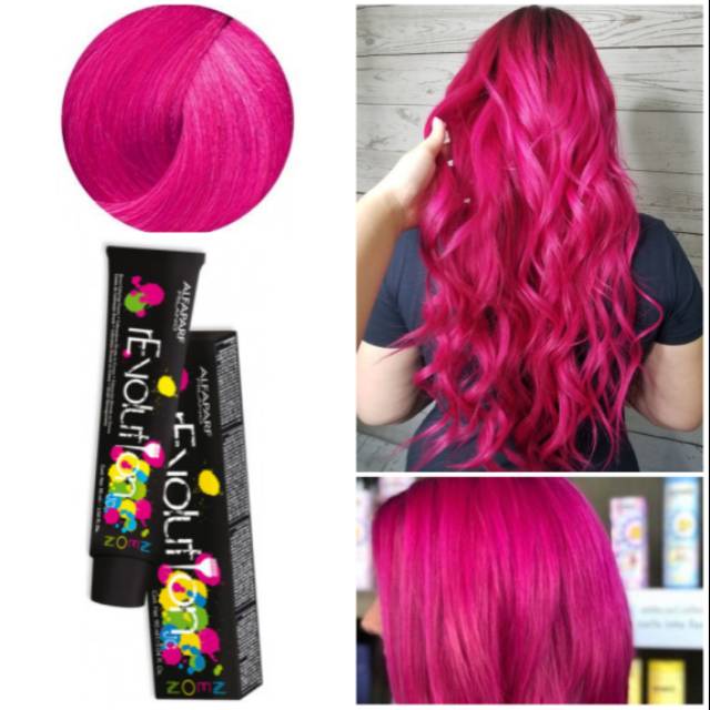 Alfaparf Milano Color Revolution Neon Sexy Magenta Hair Dye Cat Rambut Glow In The Dark Pink Tua