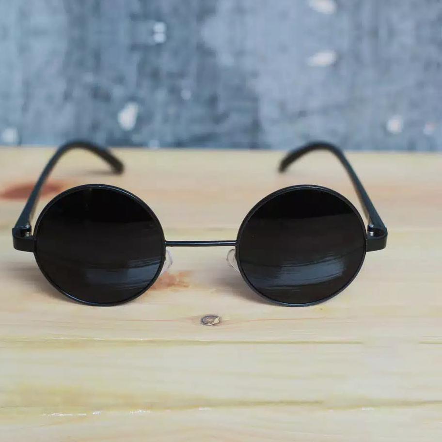 『SAME PRICE』 Kacamata Bulat Rostok Lensa Kaca - Kacamata Bundar Full Hitam Untuk Pria Wanita Design 