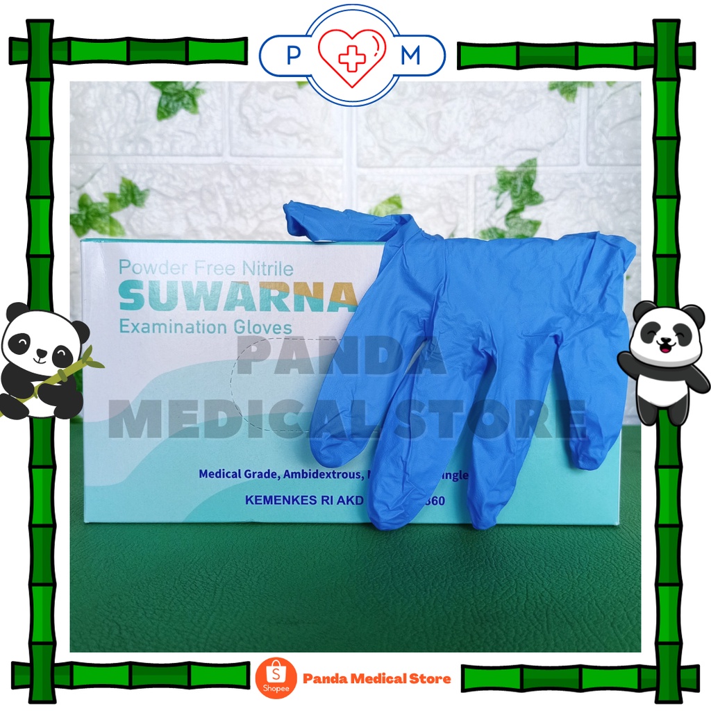Sarung Tangan / Handscoon Suwarna Nitrile Free Powder S - L Blue