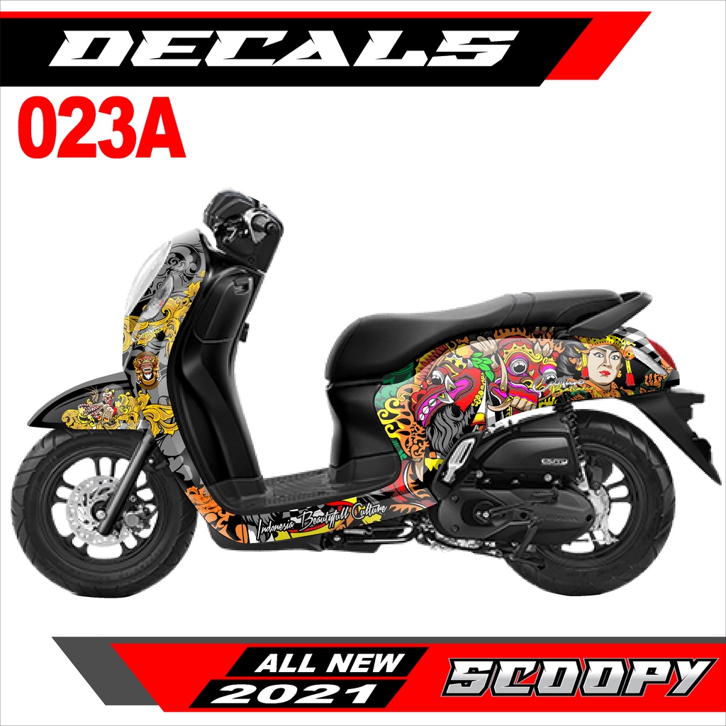 Decal Sticker - Dekal Stiker Fullbody ALLNEW Scoopy Fi 2021 Desain BALI BARONG- 023