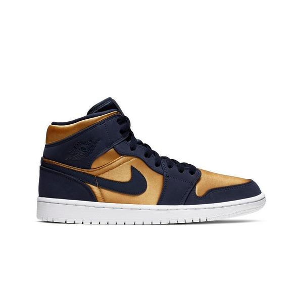 jordan 1 mid navy gold