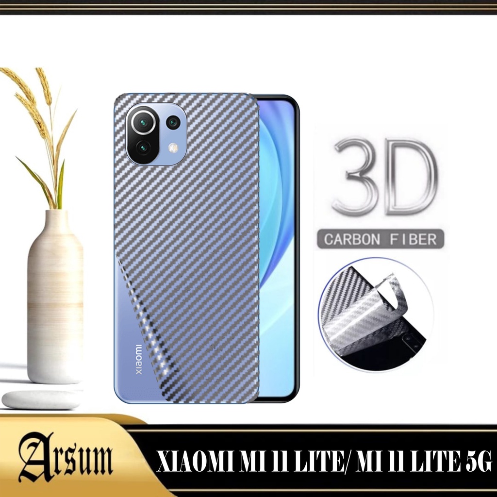 PROMO Garskin Skin Carbon XIAOMI MI 11 LITE , XIAOMI MI 11 LITE 5G Skin Carbon Pelindung Belakang