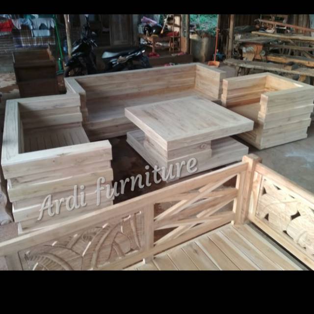 KURSI TAMU MINIMALIS MEJA KURSI JATI GRADE A MEBEL JEPARA FREE ONGKIR