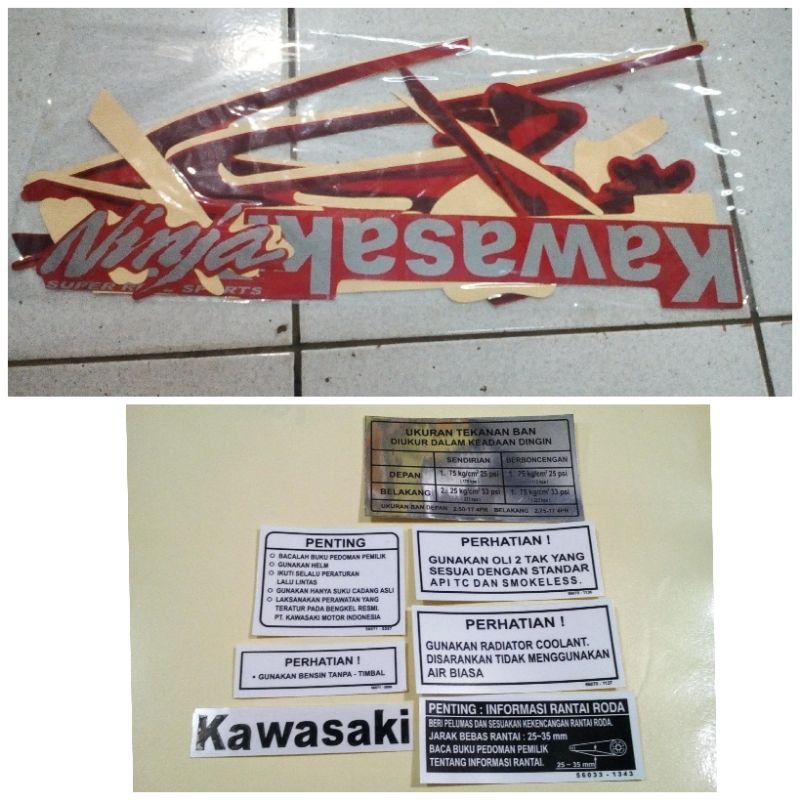 striping ninja rr old 2010 merah